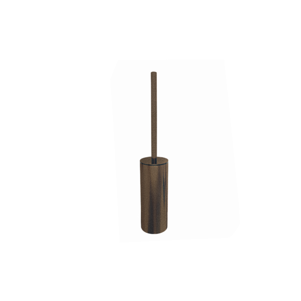 Toilet brush set round with lid, bronze