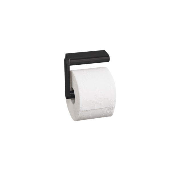 Single toilet roll holder extra solid, black