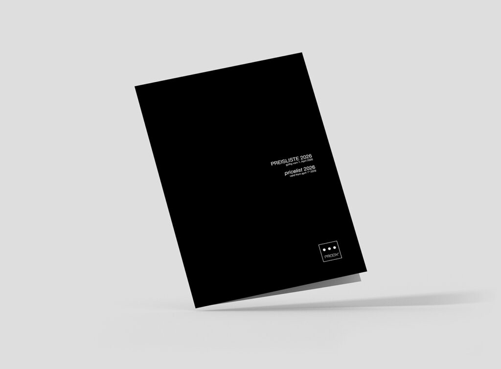 Preisliste Broschüre Mockup von PROOX